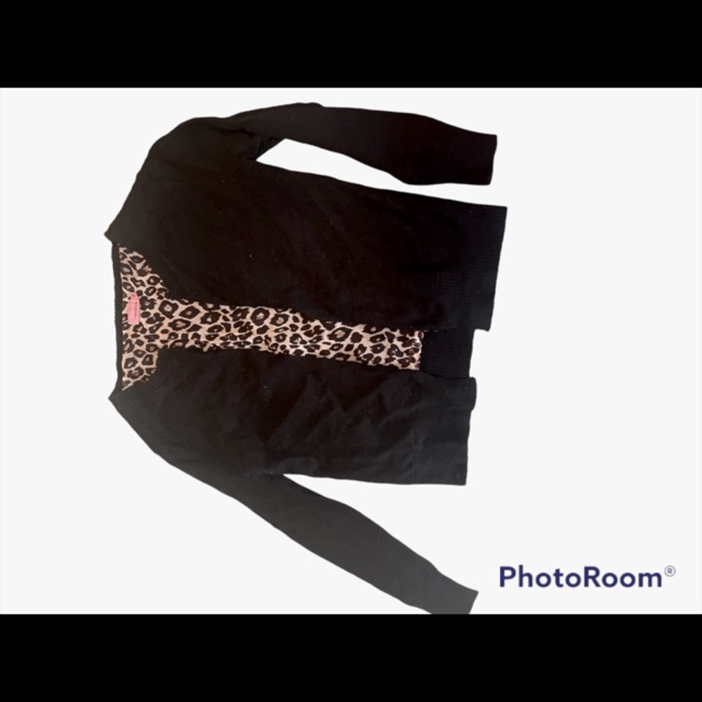Black cardi-bolero size. 36 EUROPEAN which is small: front button